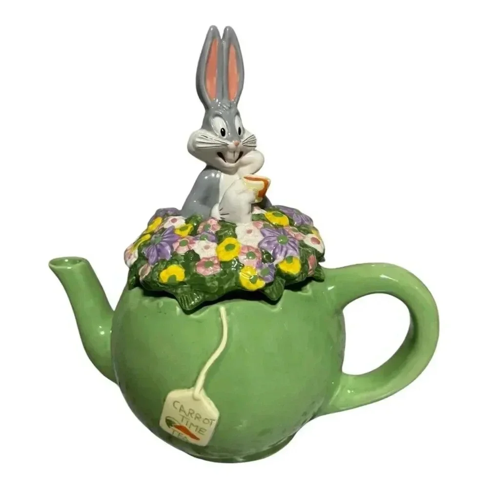 Bugs Bunny Teapot with Floral Lid – Warner Bros Looney Tunes Collectible‎